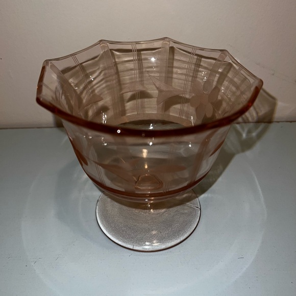 Pink Depression Glass Bowl/Candy Dish - Picture 2 of 4